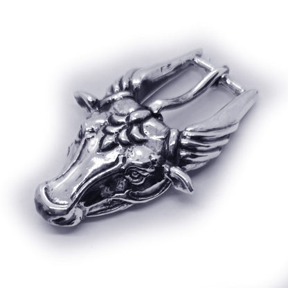 Ox Head Sterling Silver Belt Buckle