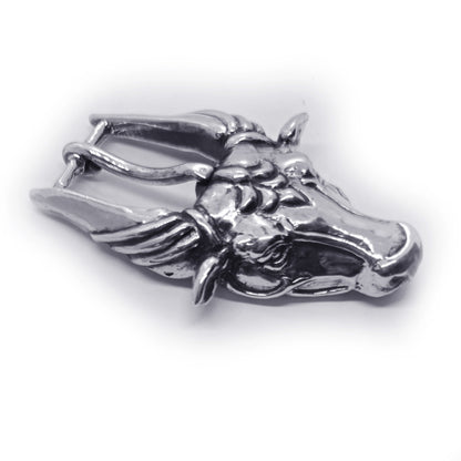 Ox Head Sterling Silver Belt Buckle