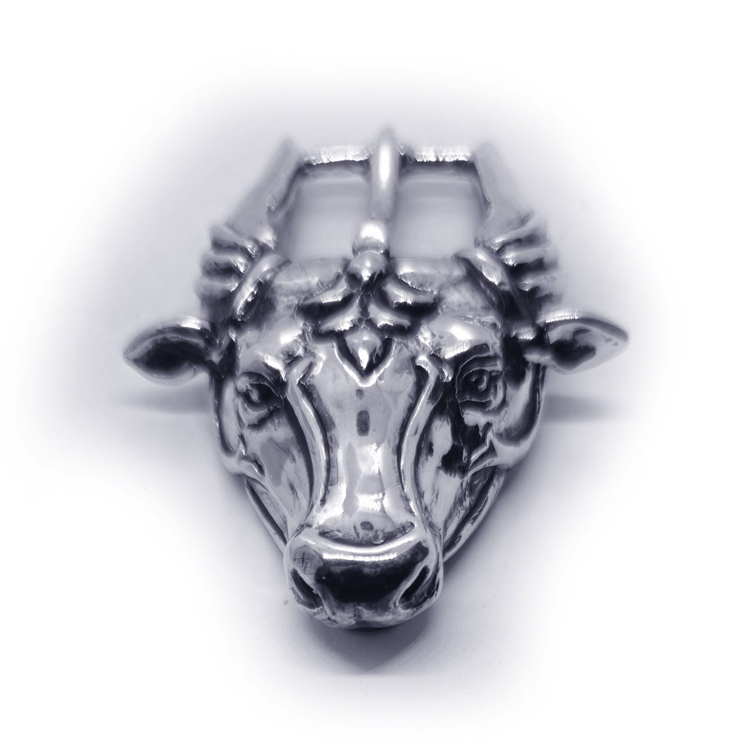 Ox Head Sterling Silver Belt Buckle