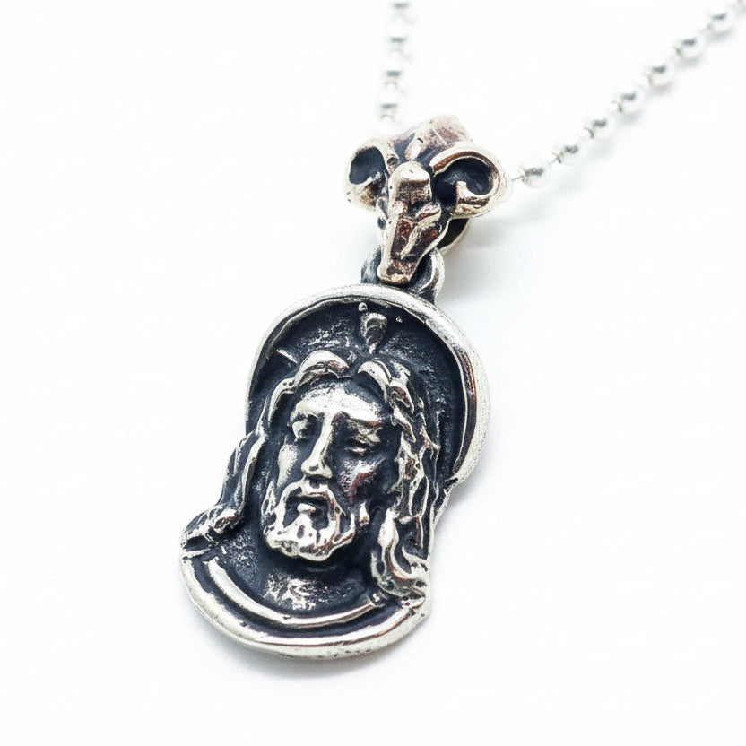 Pastor Hisus  Jesus Christos Sterling Silver Pendant