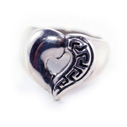 Patterns Old European Style Heart Sterling Silver Ring