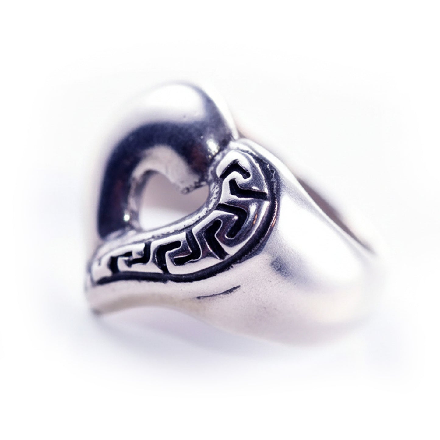 Patterns Old European Style Heart Sterling Silver Ring