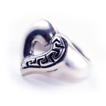 Patterns Old European Style Heart Sterling Silver Ring