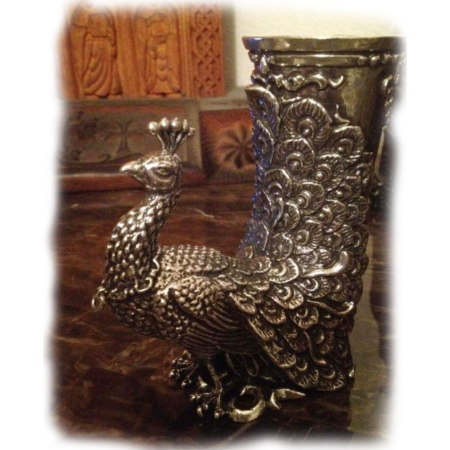 Peacock Sterling Silver Cup