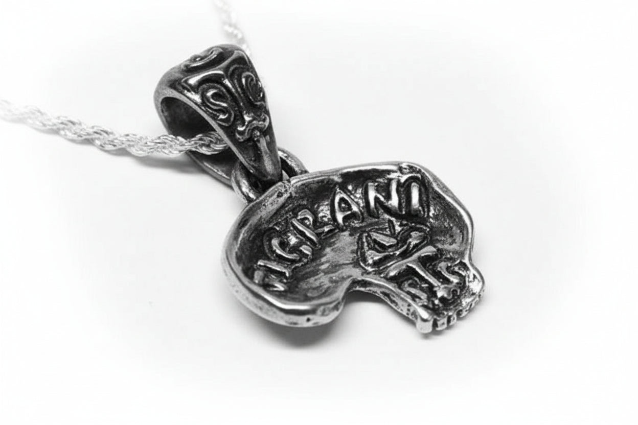 Pablo Picasso Impressionist Artist Skull Sterling Silver Pendant V1
