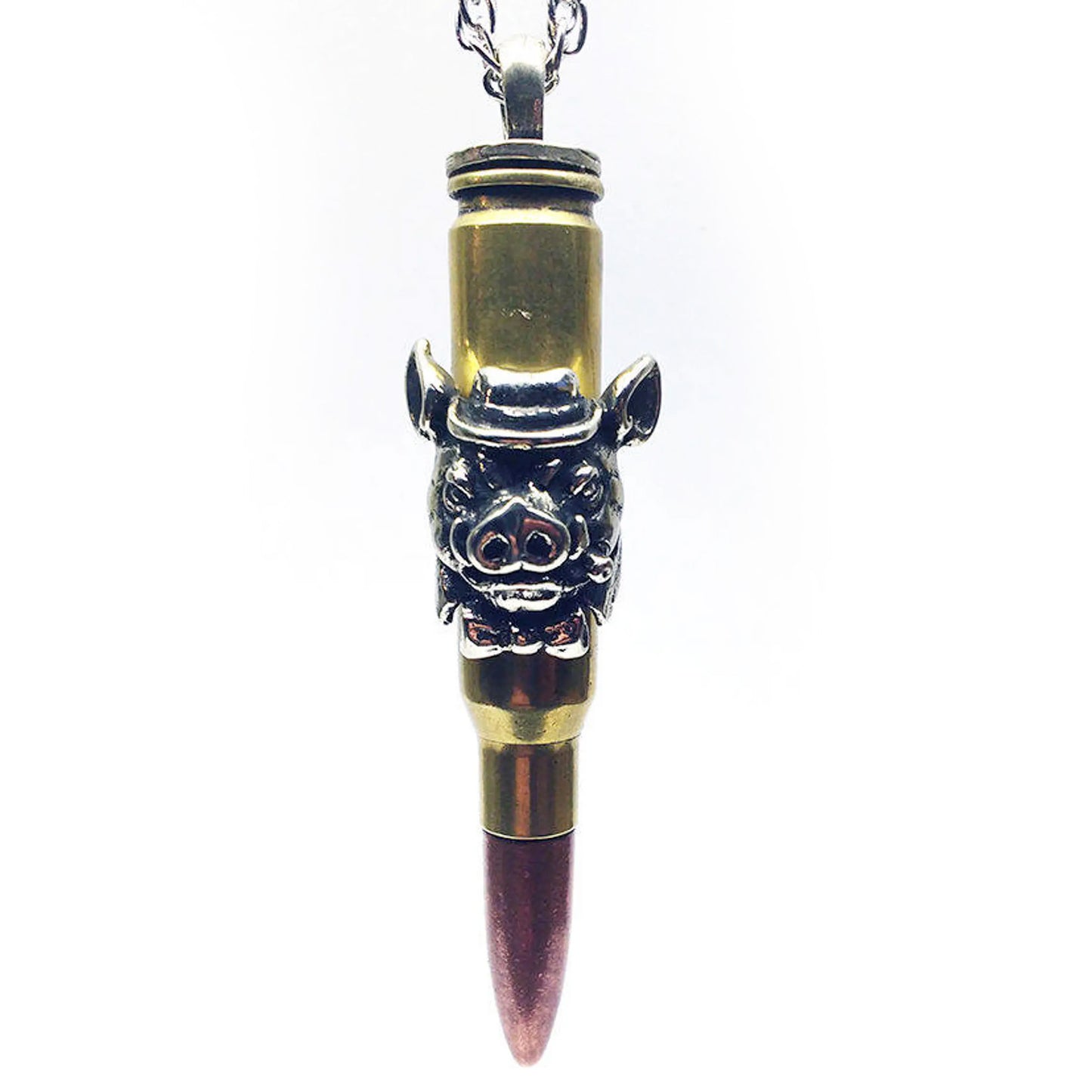 Pig Year Zodiac Love Bullet Silver Pendant