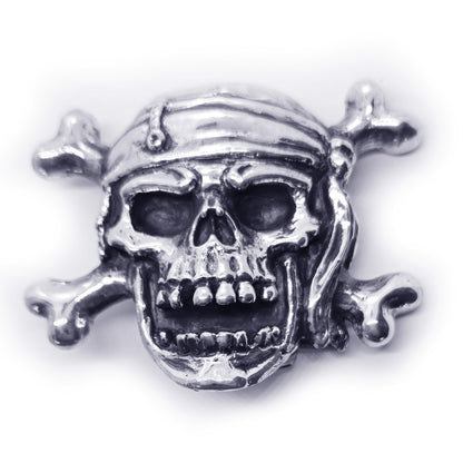 Pirate of 18 Century Skull Sterling Silver Belt Buckle