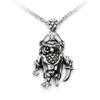 Pirate Owl Sterling Silver Pendant