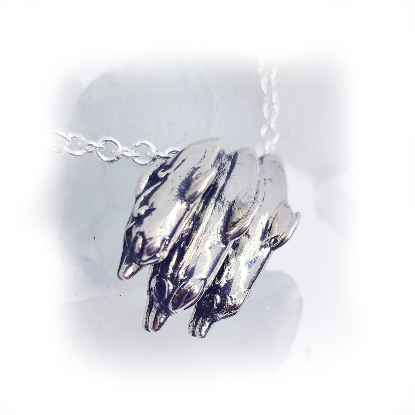 Playful Dolphins in the Ocean Sterling Silver Pendant