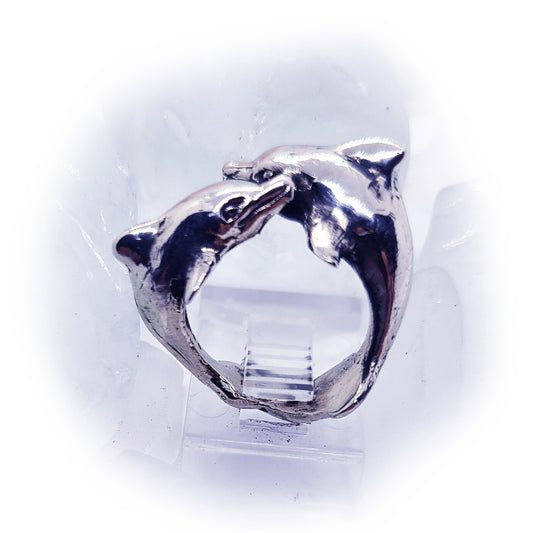 Playing Dolphins Sterling Silver Ring