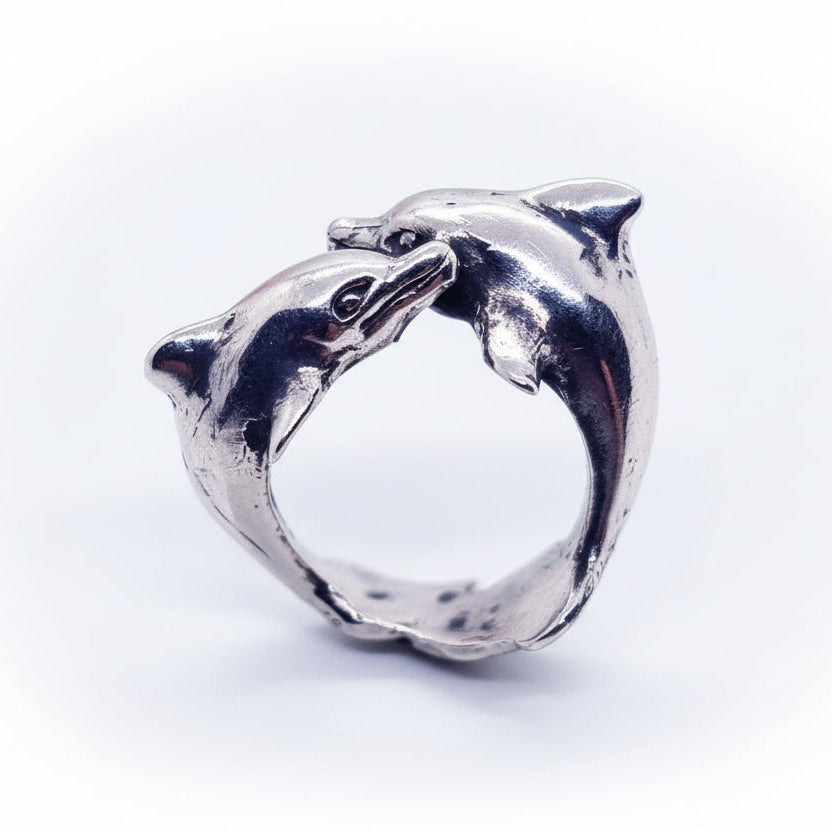 Playing Dolphins Sterling Silver Ring