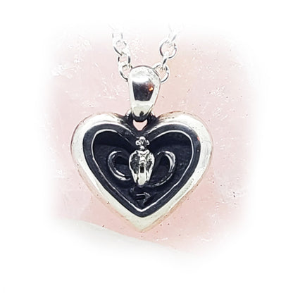 Poison Cobra In Heart Sterling Silver Pendant