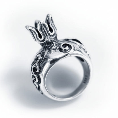 Pomegranate Big Sterling Silver Ring V1