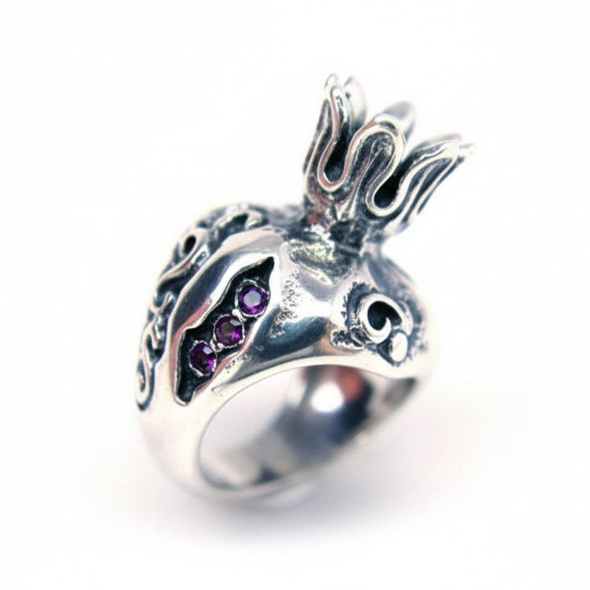 Pomegranate Sterling Silver Small Ring V2
