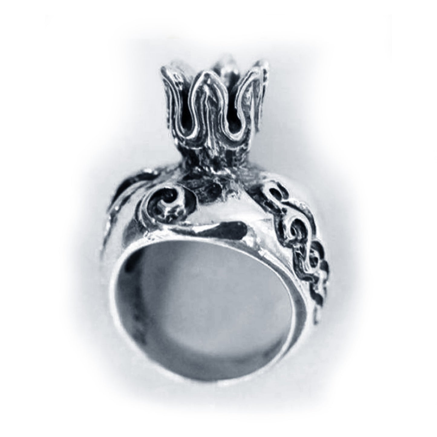 Pomegranate Big Sterling Silver Ring V1