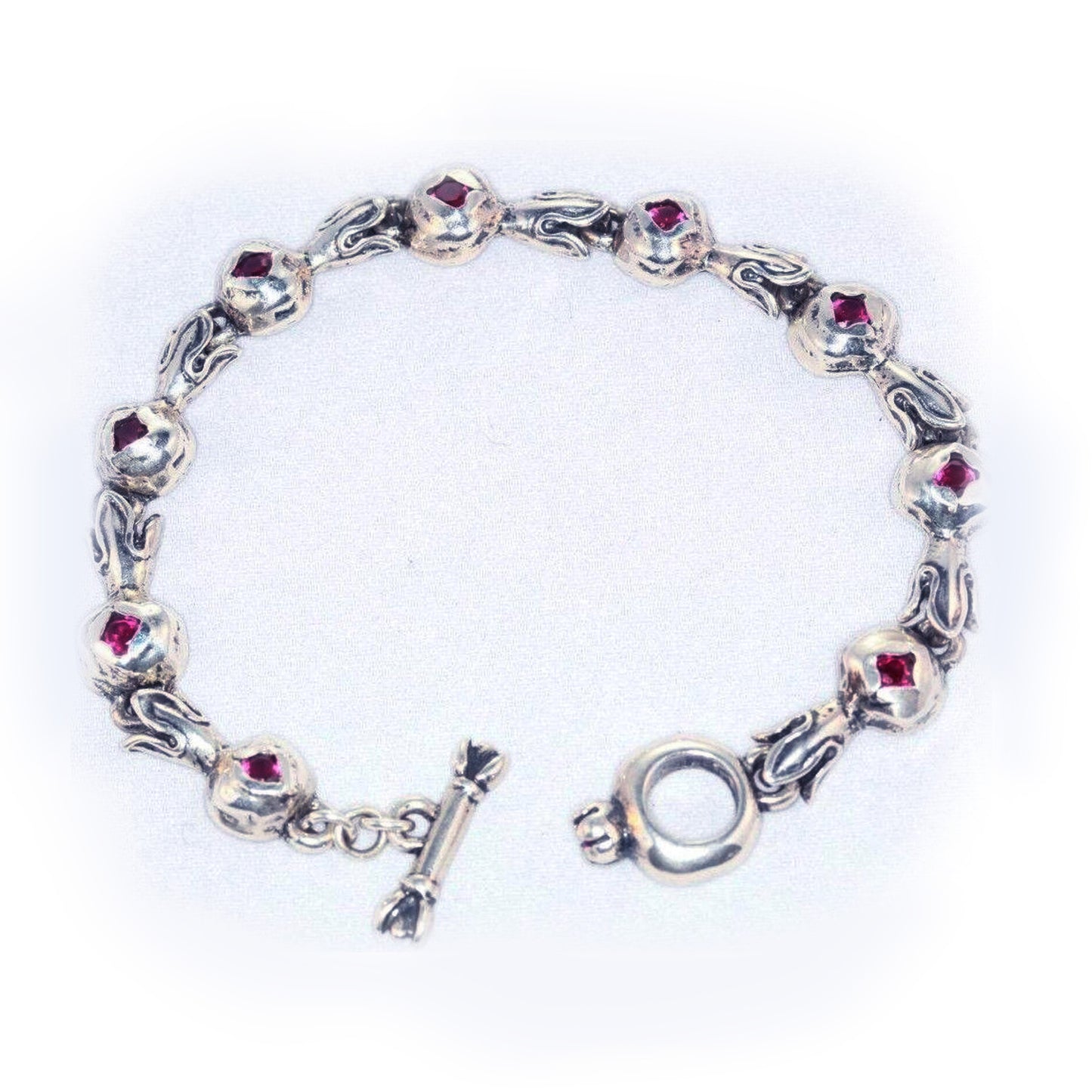 Pomegranate Sterling Silver Charm Bracelet V1