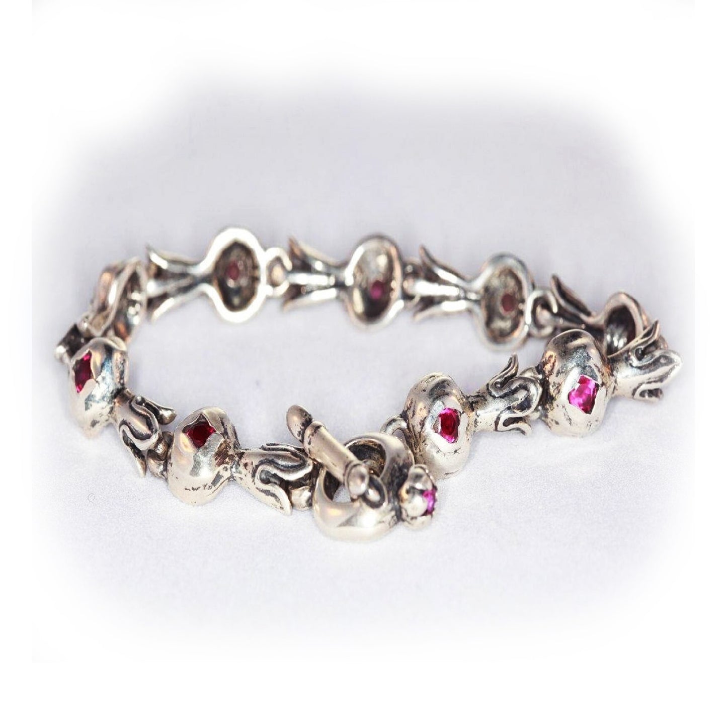 Pomegranate Sterling Silver Charm Bracelet V1