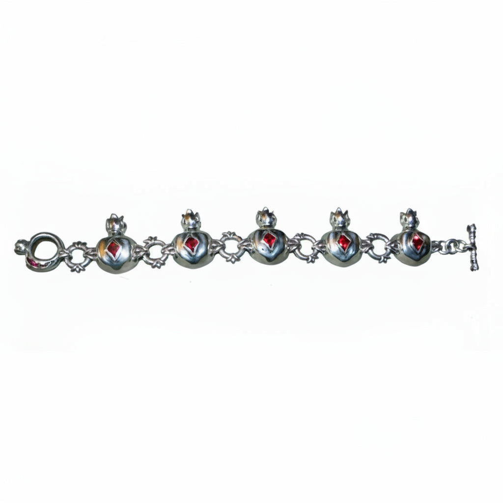 Pomegranate Sterling Silver Charm Bracelet V2