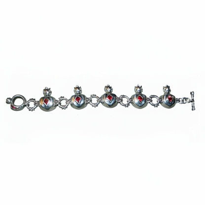 Pomegranate Sterling Silver Charm Bracelet V2