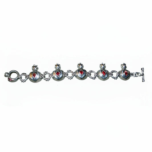 Pomegranate Sterling Silver Charm Bracelet V2