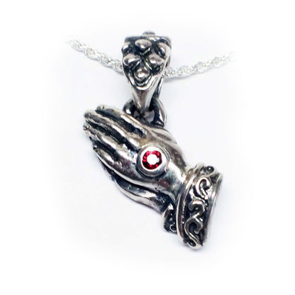 Praying Hands Sterling Silver Pendant V1