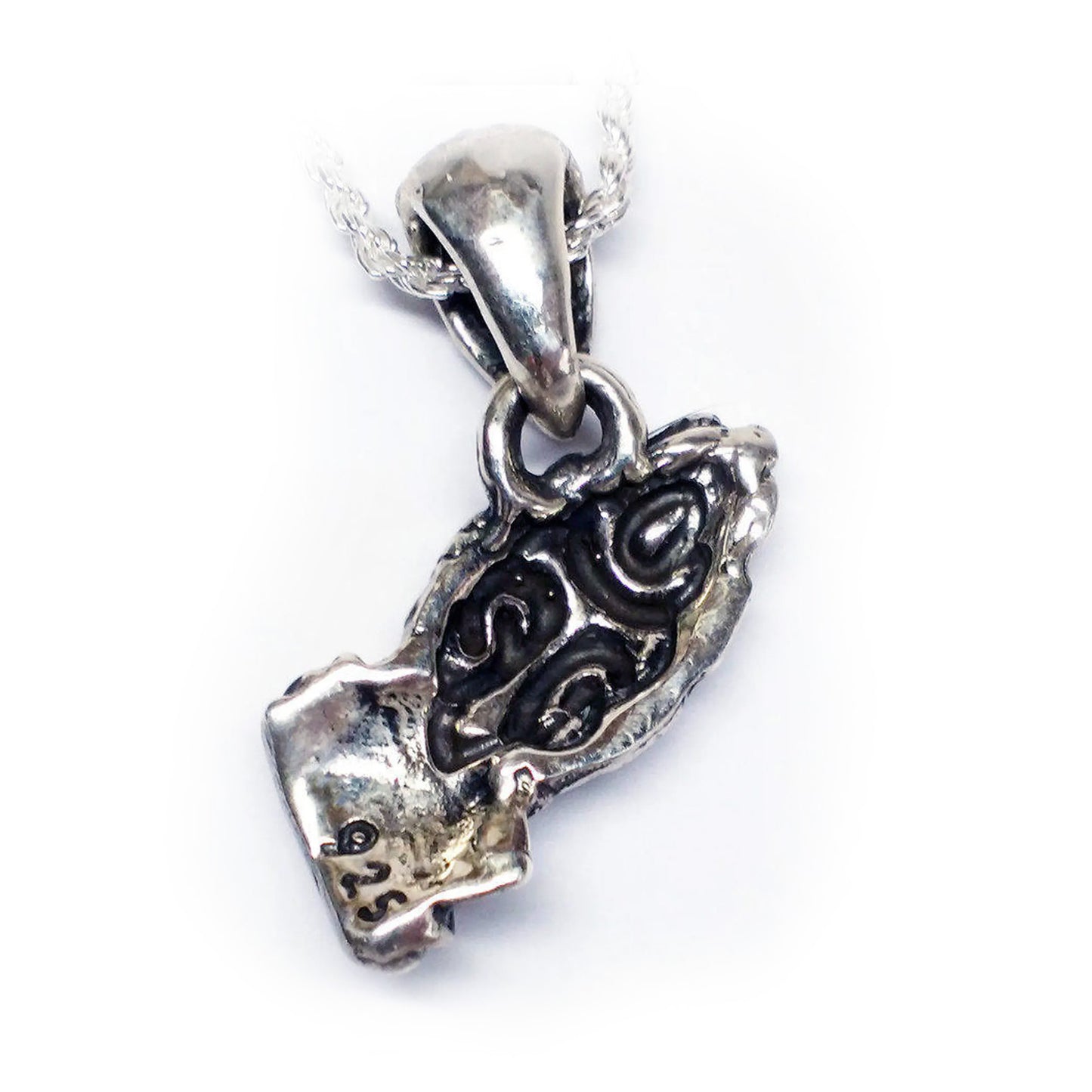 Praying Hands Sterling Silver Pendant V1