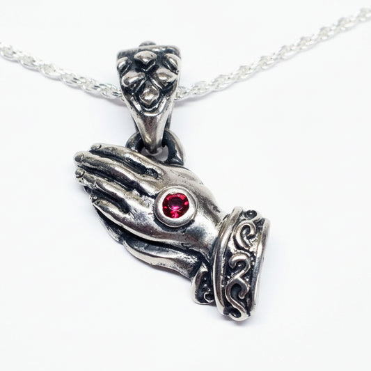 Praying Hands Sterling Silver Pendant V1