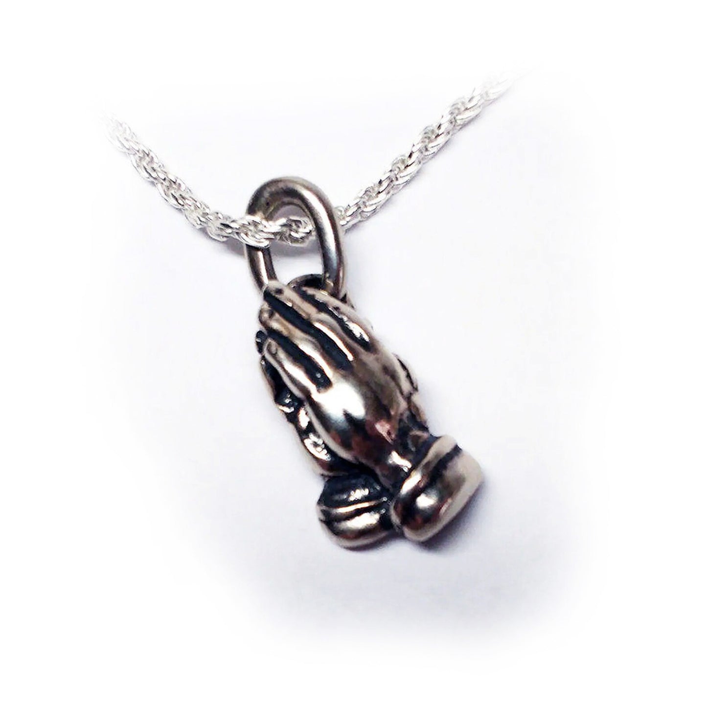 Praying Hands Sterling Silver Pendant V2