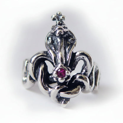 King Cobra with Rubies Sterling Silver Ring