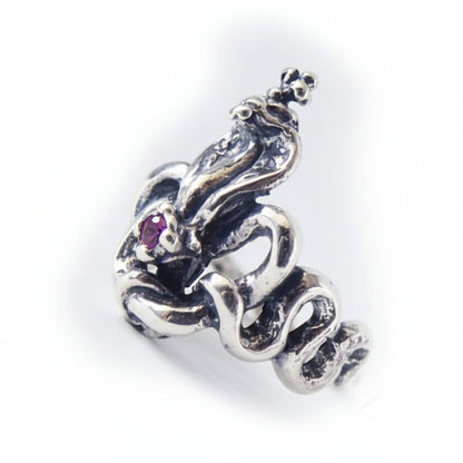 King Cobra with Rubies Sterling Silver Ring