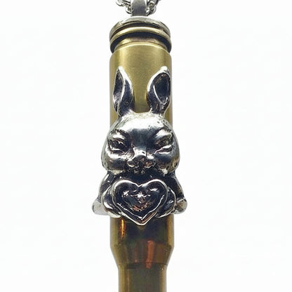Rabbit Year Zodiac Love Bullet Silver Pendant