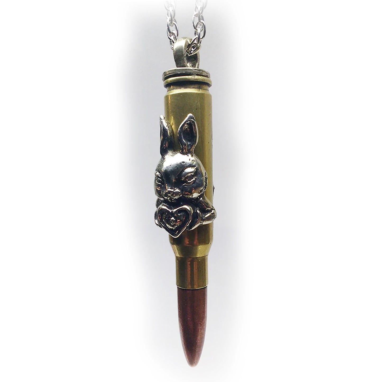 Rabbit Year Zodiac Love Bullet Silver Pendant