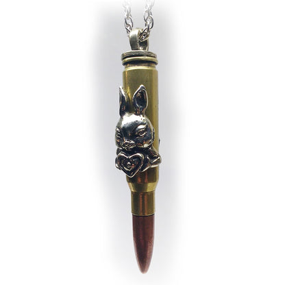 Rabbit Year Zodiac Love Bullet Silver Pendant