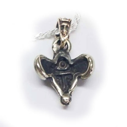 Ram Big Sterling Silver Pendant Sapphires