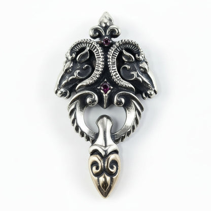 Ram Head Sterling Silver Pendant