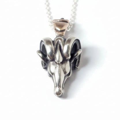 Ram Head Sterling Silver Pendant V1