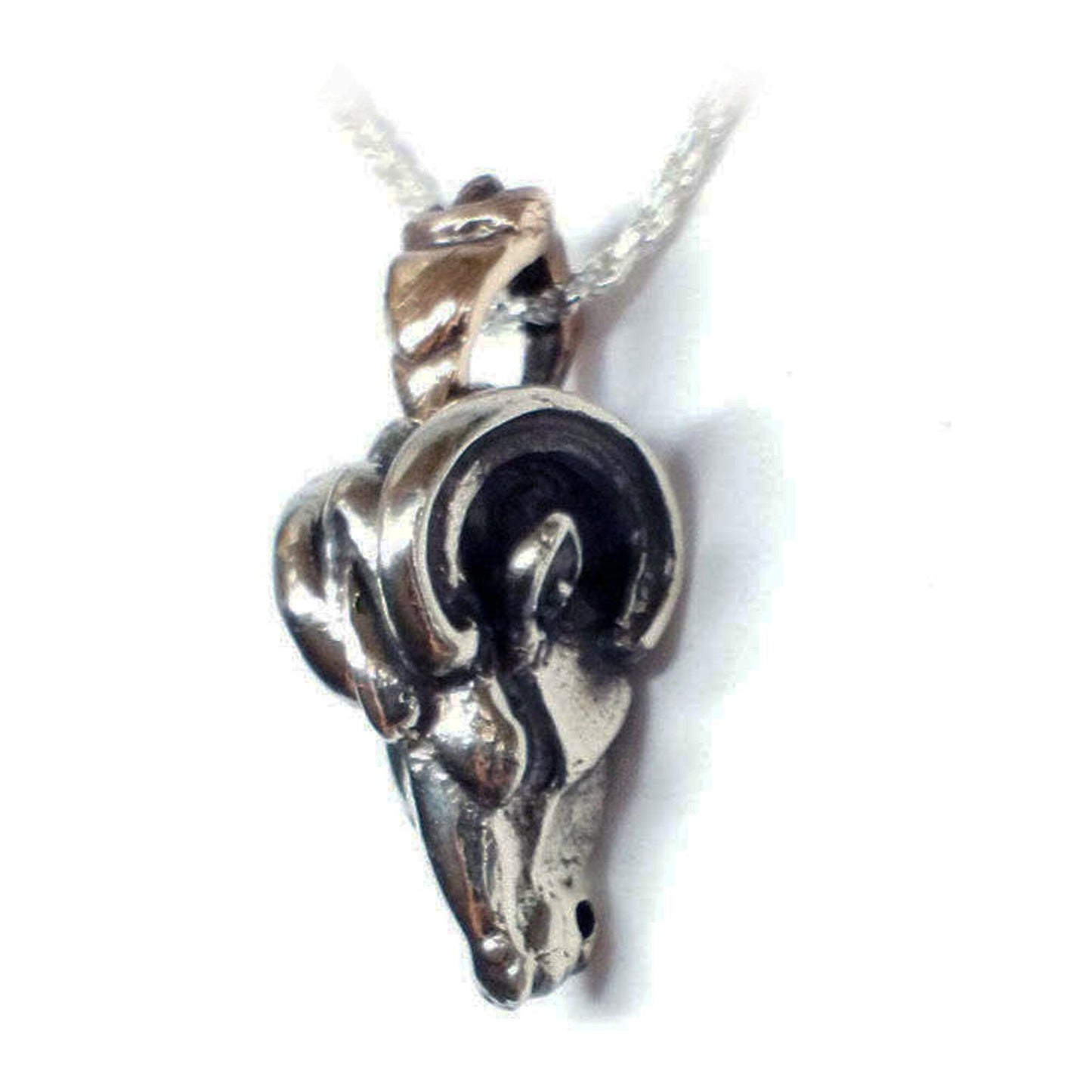 Ram Head Sterling Silver Pendant V1