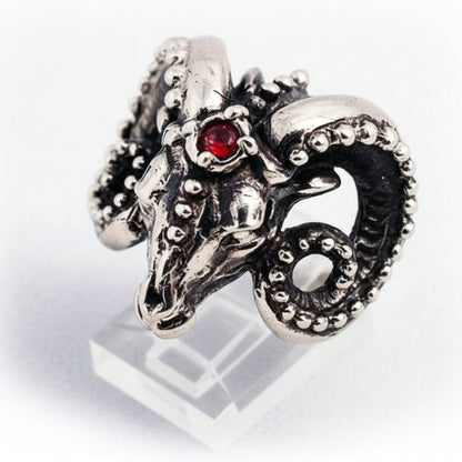 Ram Head sterling Silver Ring