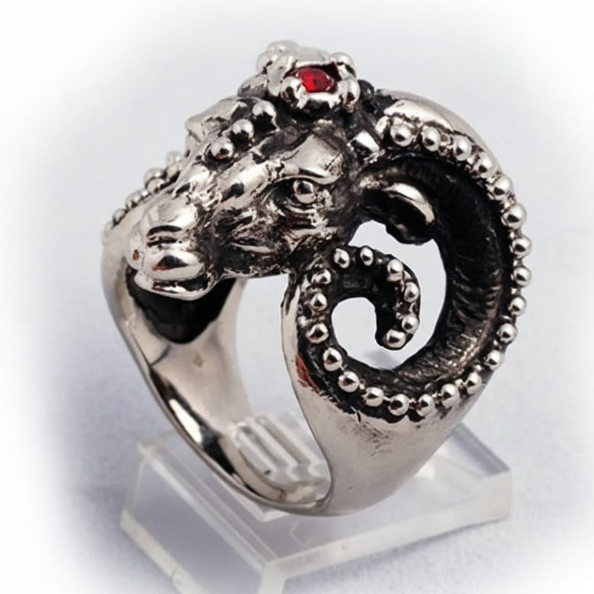 Ram Head sterling Silver Ring