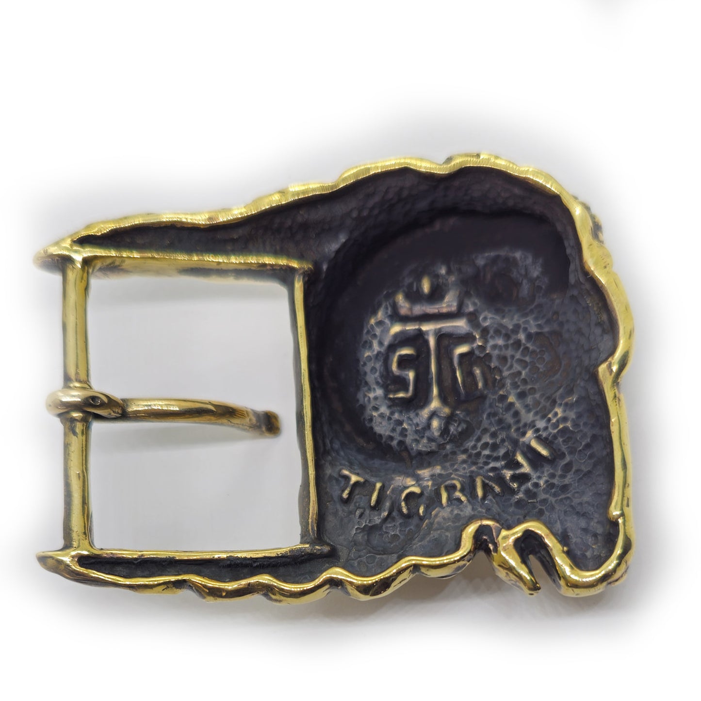 Ram Aries Head Brass Belt Buckle
