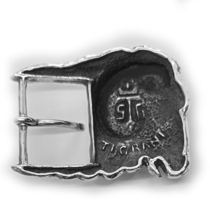Ram Aries Head Sterling Silver Belt Buckle