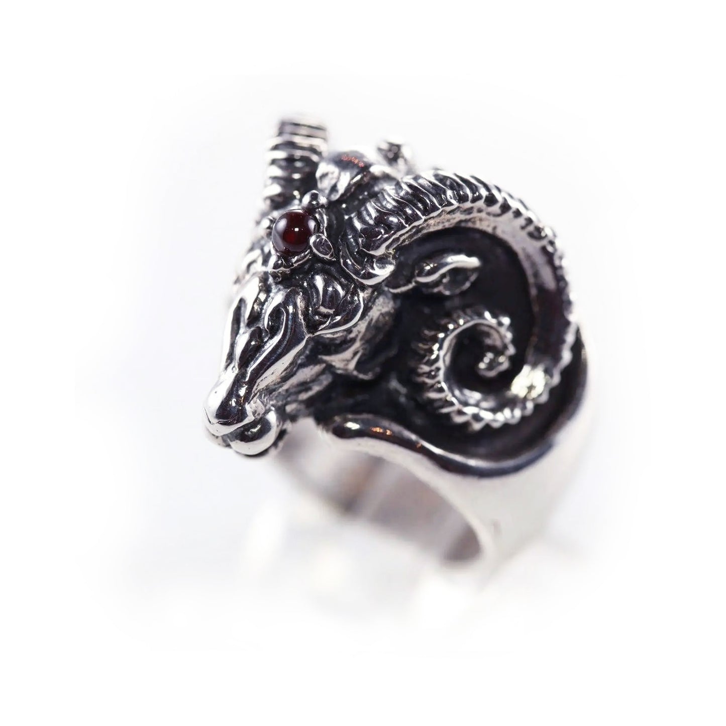 Rams Head Sterling Silver Ring