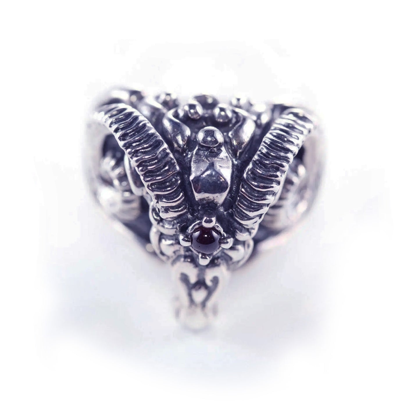 Rams Head Sterling Silver Ring