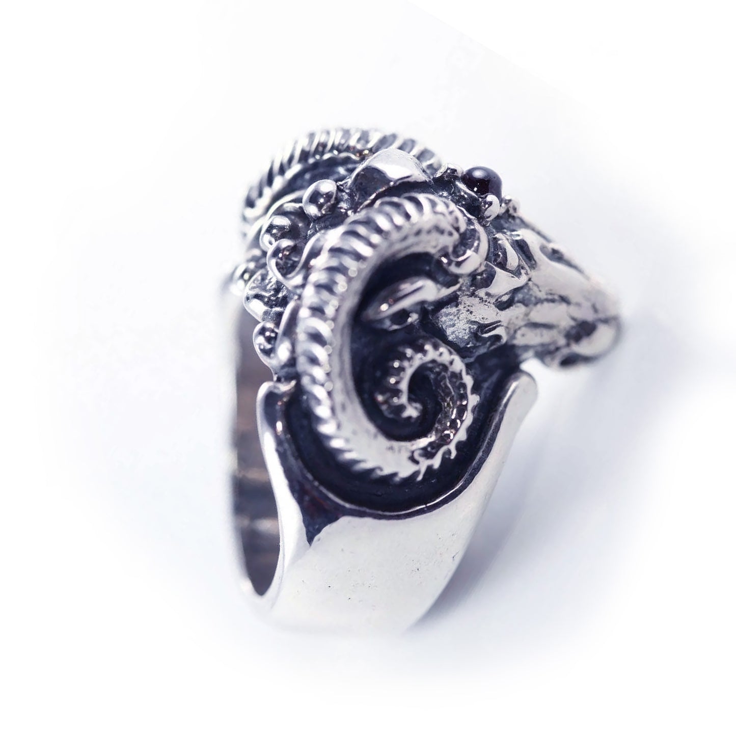 Rams Head Sterling Silver Ring