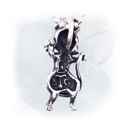 Rat Year Mous Sterling Silver Pendant Ruby Stone