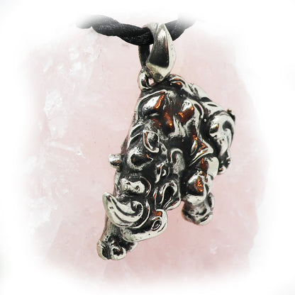 Rhino Sterling Silver Pendant