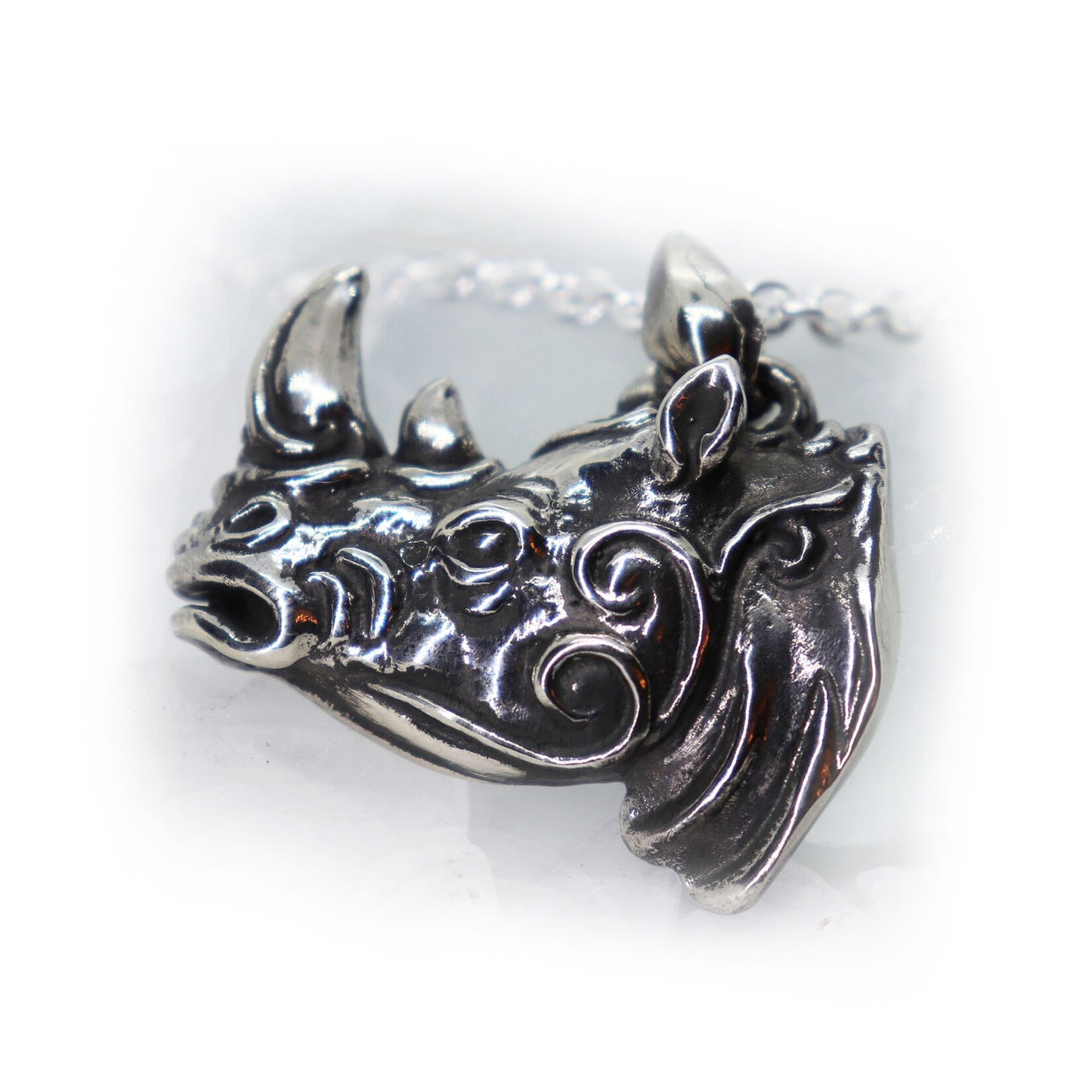 Rhinoceros Sterling Silver Pendant