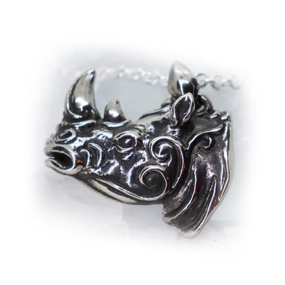 Rhinoceros Sterling Silver Pendant