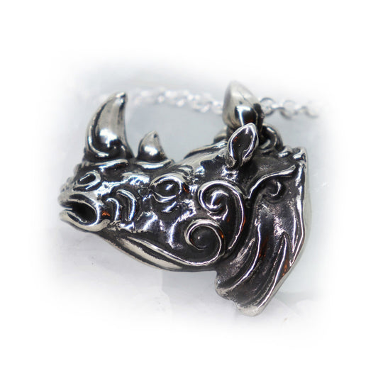 Rhinoceros Sterling Silver Pendant