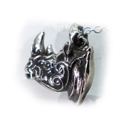 Rhinoceros Sterling Silver Pendant